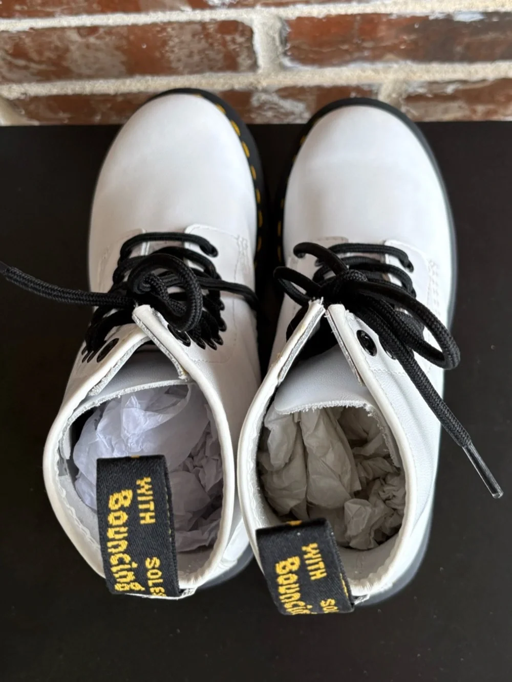 Dr. Martens Softy T 1460‎ Combat White Leather Boots Size 5
